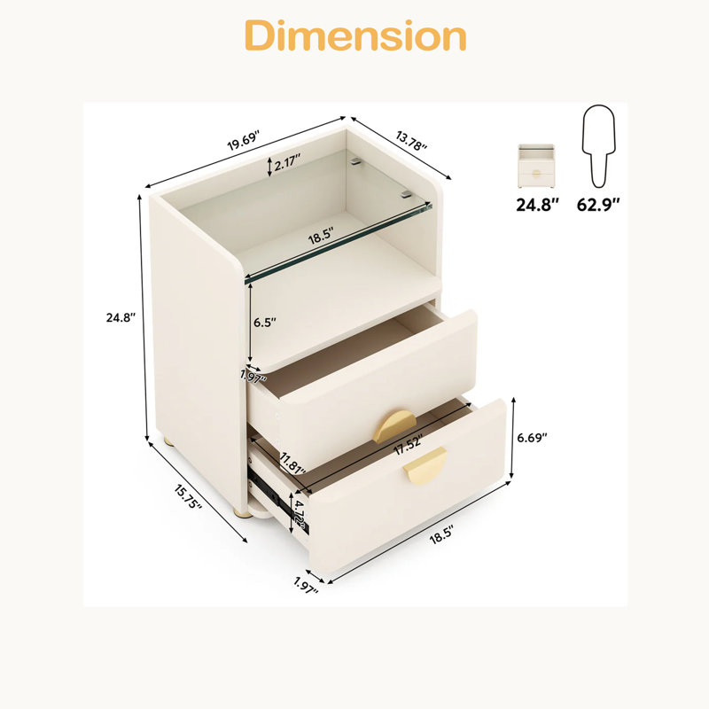 Armoire d'appoint, table de chevet, table de chevet avec rangement