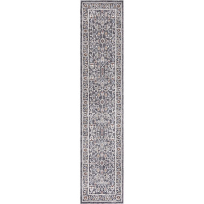 Tapis traditionnel gris foncé / brun clair