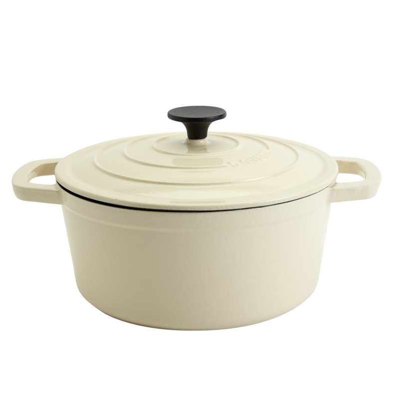 Smith & Clark - cocotte ronde en fonte émaillée, 5 pte, Blanc
