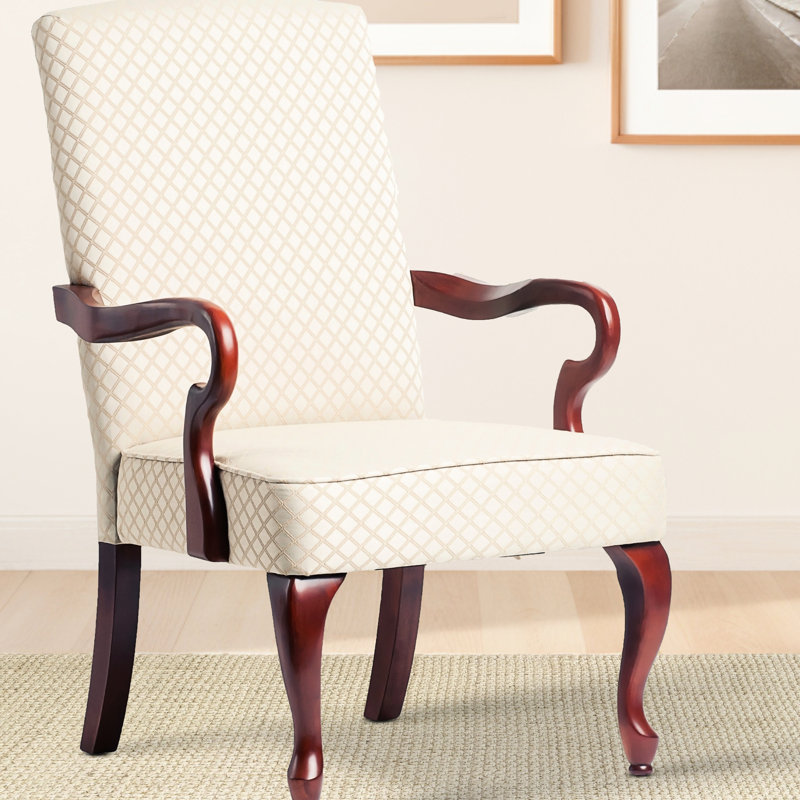 Chaise beige - Siège en bois massif avec dossier rembourré en mousse et siège en bois franc, pour une meilleure posture