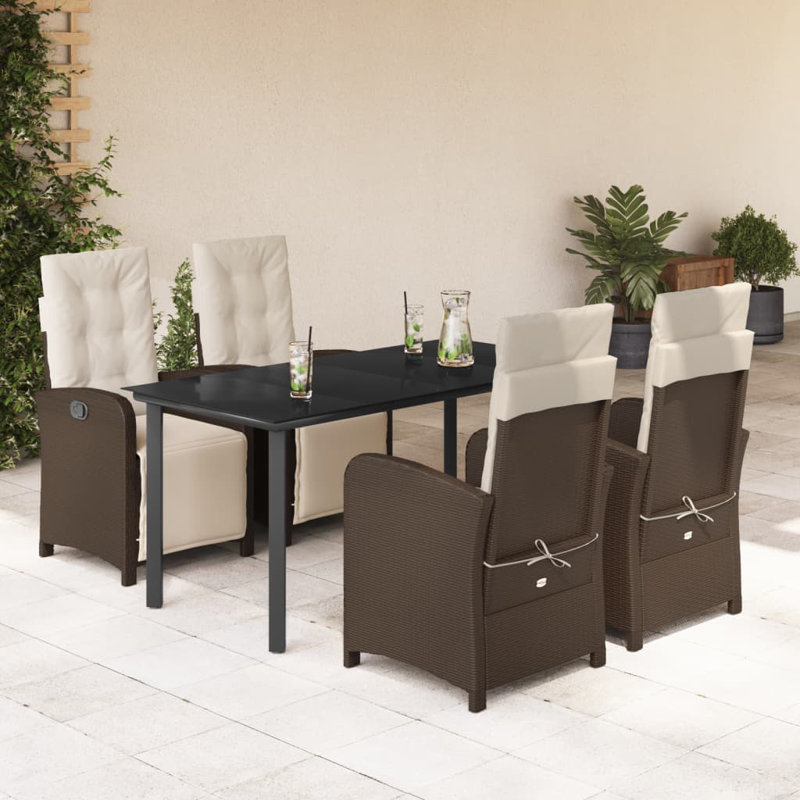Ensemble repas extérieur Makiley, H 29,1 po x l 31,5 po x P 31,5 po, Brun, 2