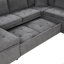 Canapé-lit modulaire surdimensionné en U de 117,3 po avec deux coussins décoratifs pour le salon-1728050175