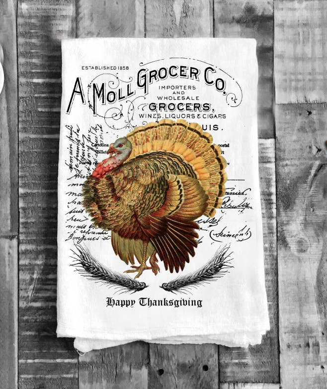 Thanksgiving Kitchen Towels, Cat Turkey Printed Towel Dish Towels