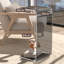 Table de bout en acrylique transparent en forme de C - petite table d'appoint moderne de 30 x 30 x 65 cm, table de chevet, table de chevet, canapé, bureau flottant pour studio, en gris transparent-1427925083