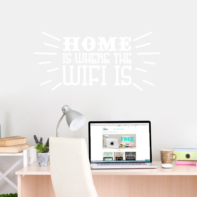 Décalcomanie murale "home is where the wifi is"