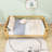 Wood Platform Bed with Safety Rails, Low Profile Design-954432313-954432316