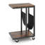 Table d'appoint en forme de C avec pochette de rangement en toile et structure en métal
