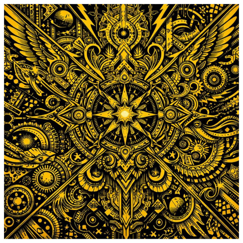 Toile tendue à motif géométrique complexe en plusieurs tailles, 24 x 36 inches