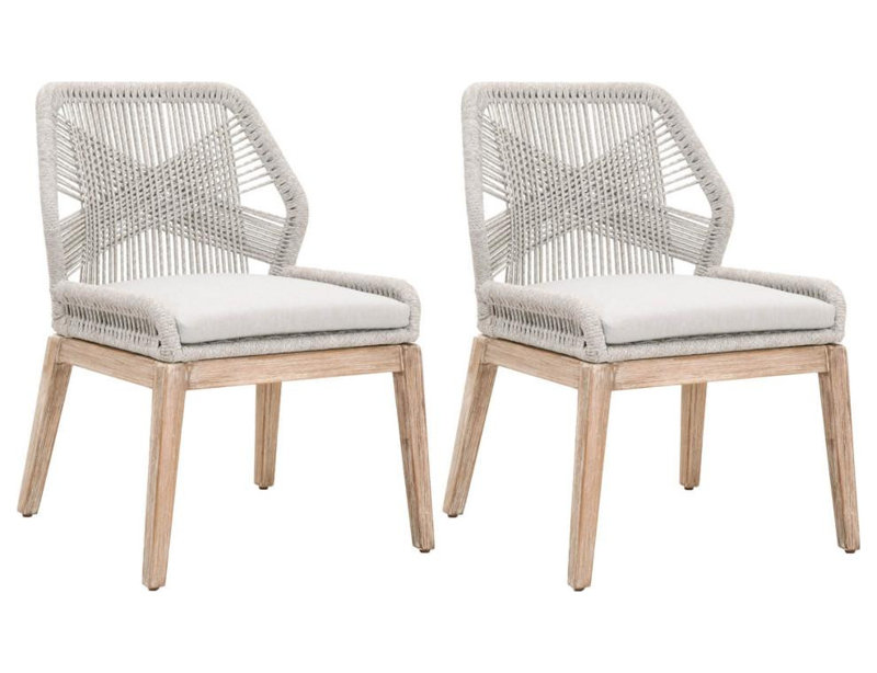 Loom 19.5'' H Upholstered Side Chair, Light Gray, Natural Gray Mahogany, Wheat