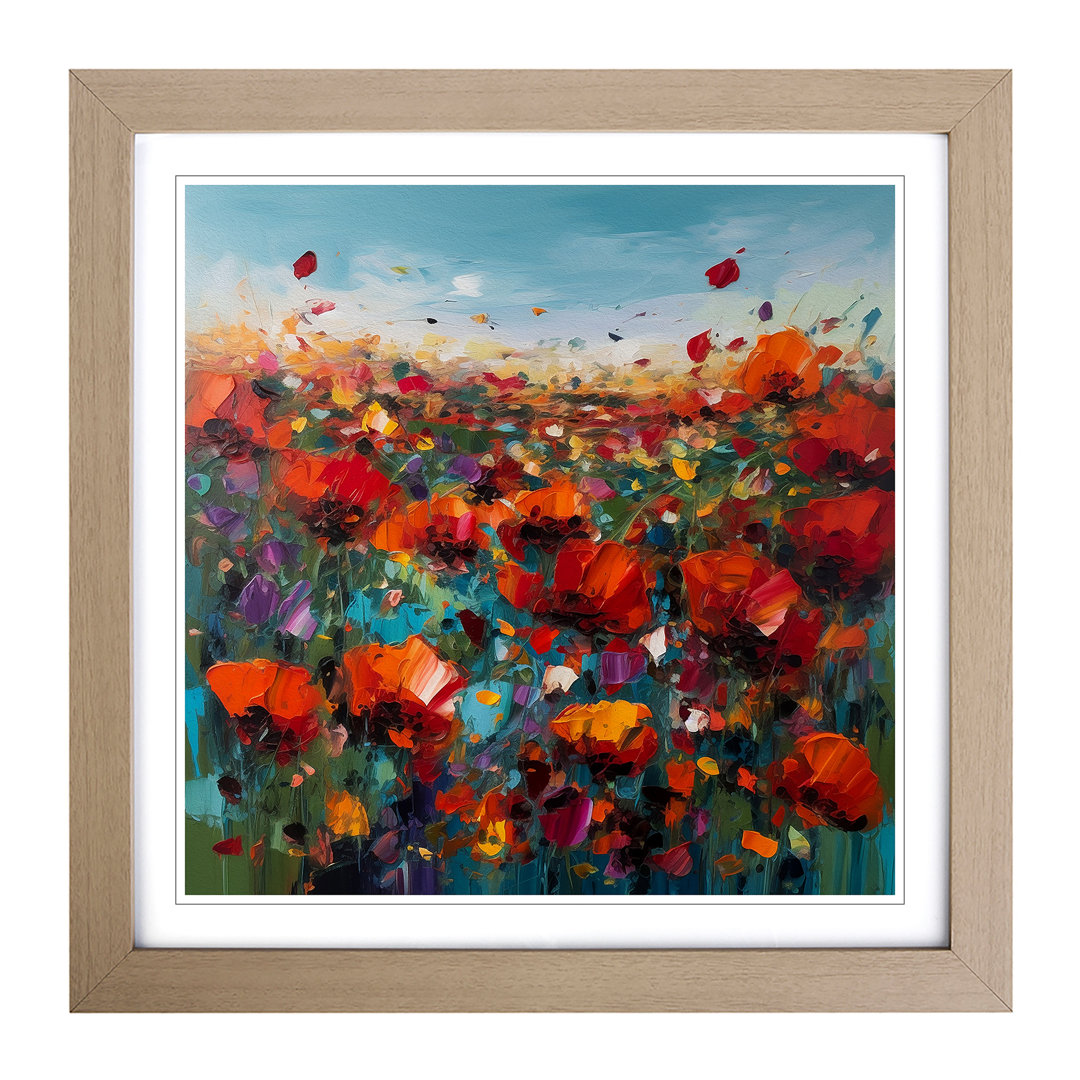 Poppy Field Abstract Expressionism No.4 - Framed Print