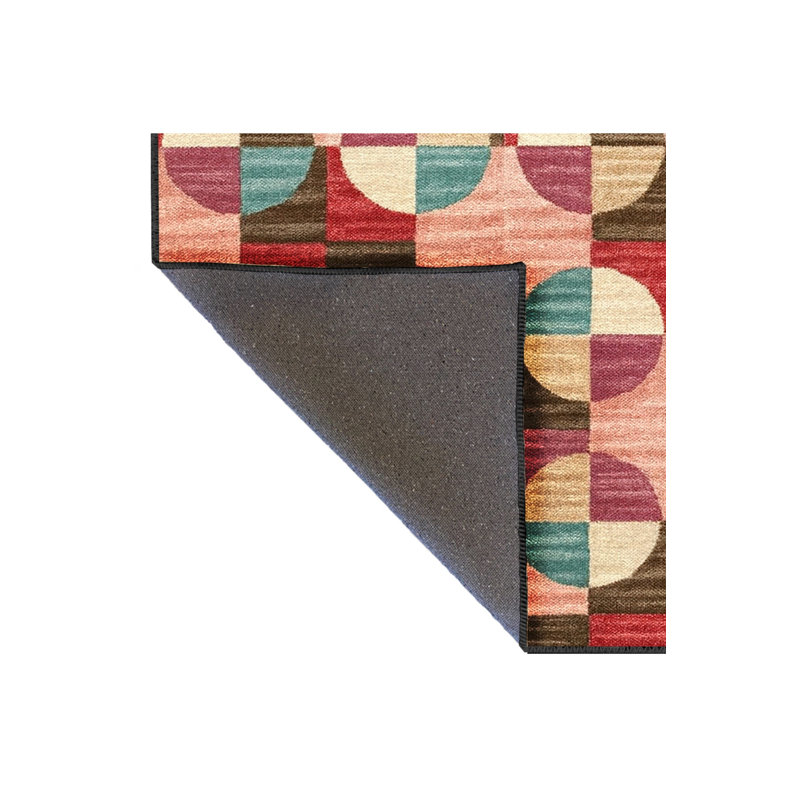 Tapis bleu tissé lavable rétro Mosso, 2'6" x 4'11"