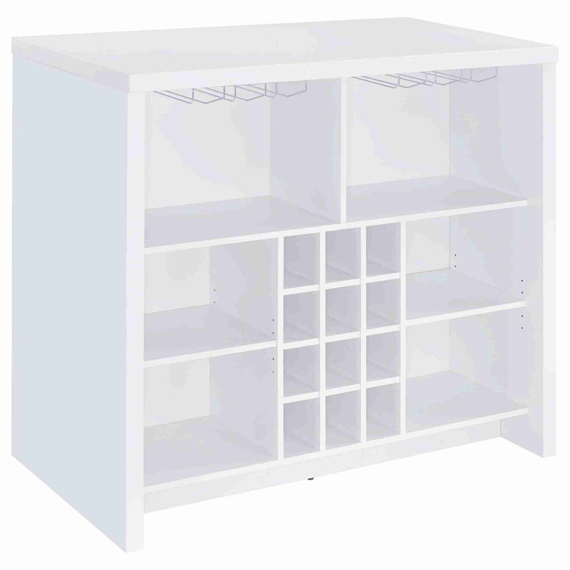 Wooden Sideboard, Freestanding Home Bar for Kitchen and Dining Room, White