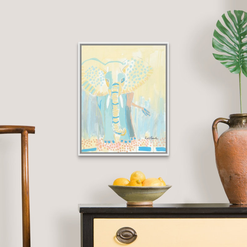 Un éléphant jamais foris par Kait Roberts-impression sur toile, H 22 po x l 18 po x P 1,75 po, Toile blanche encadrée
