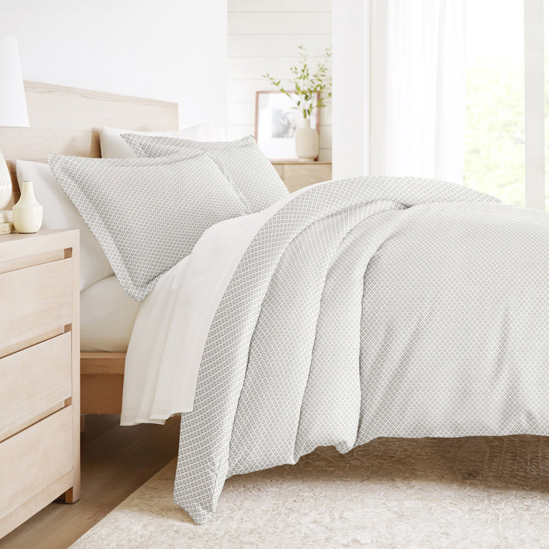 Ensemble de housse de couette en microfibre à motif ultra doux en polaris, Housse de couette simple + 1 taie décorative stan
