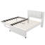 Lit plateforme double en tissu d'ameublement en lin avec lit gigogne-1739313881