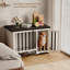 Table de bout pour chien avec cage en bois massif avec toit ouvrant en bois massif pour petits et moyens chiens