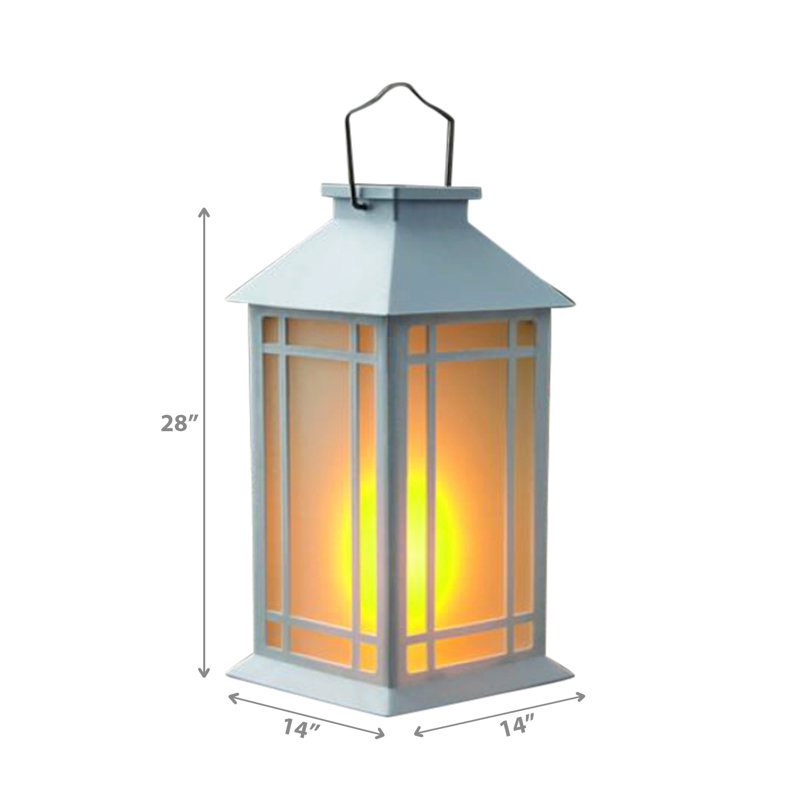 Ih Casadecor 28'' Solar Powered Integrated LED Outdoor Lantern, White