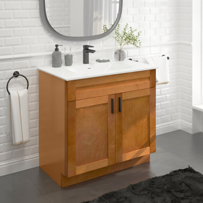 Shaker Bathroom Vanity Set 36" Sink Base with 37" Resin Sink Top Combo