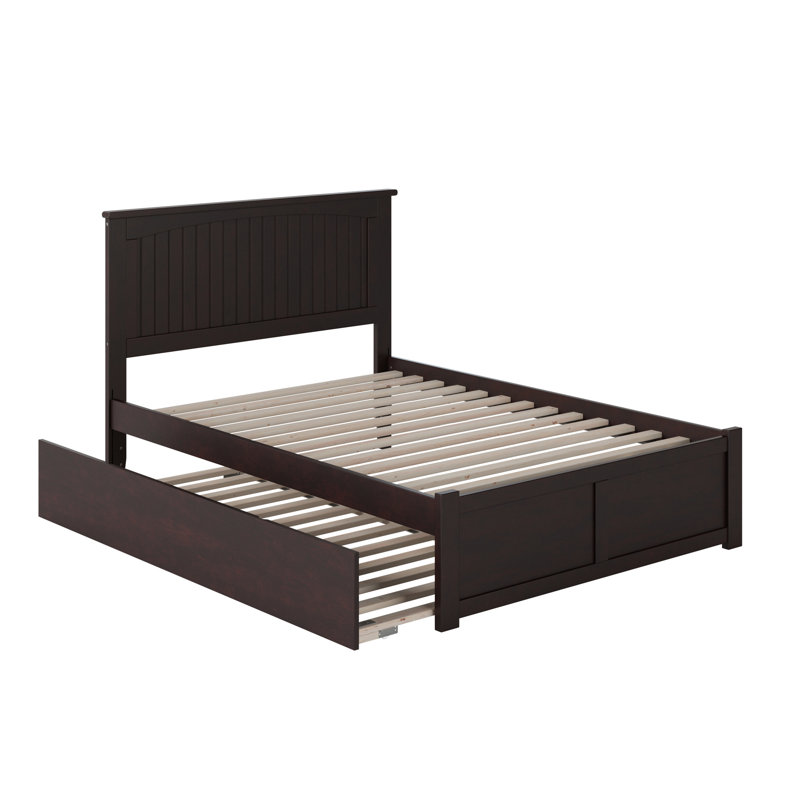 Abbie Full Solid Wood Platform Bed with Full Trundle by Harriet Bee, Espresso