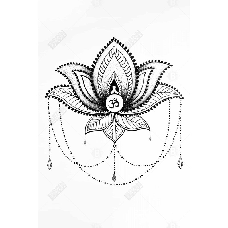"Ornement de lotus ethnique" sur toile
