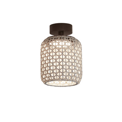 Nans Graphite Brown 8.5'' W LED Outdoor Semi Flush Mount