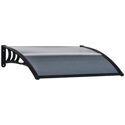 CLIY 75cm W x 100cm D Polycarbonate Cover Retractable Door / Window Awning