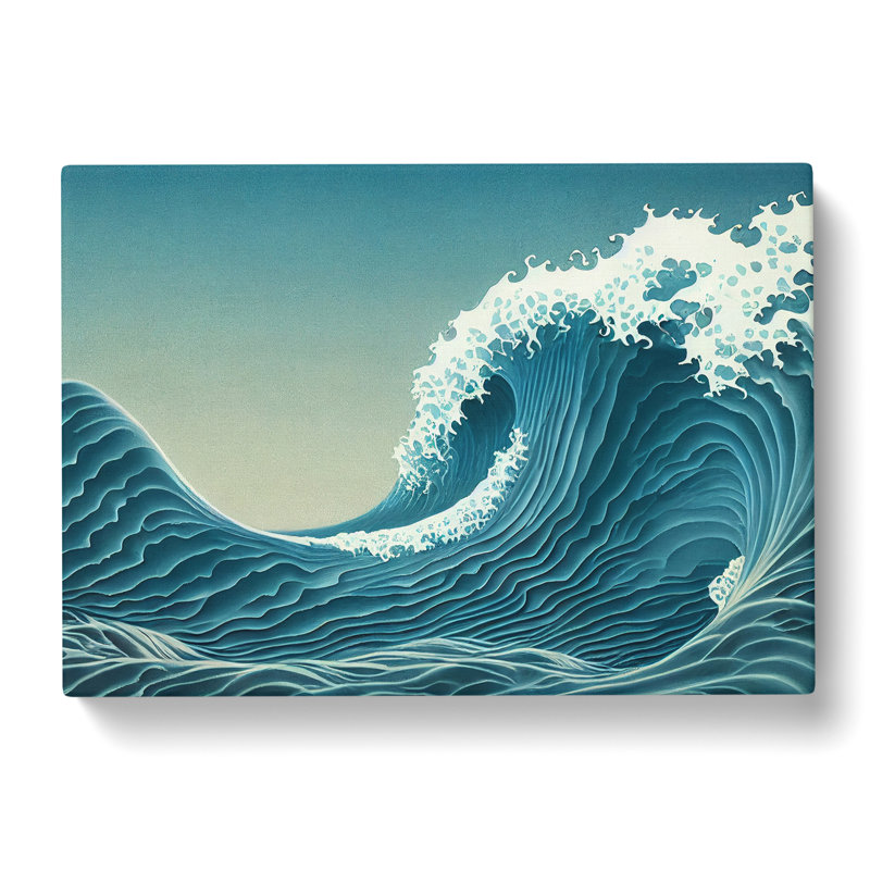 Idyllic Japanese Wave - Wrapped Canvas, 50cm H x 76cm W x 3cm D