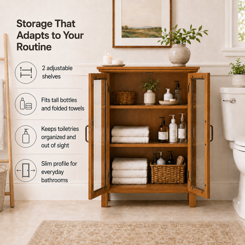 Yarissa Freestanding 2-Door Accent Storage Cabinet