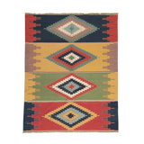 Hand-Knotted Wool Southwestern Area Rug in Red/Blue/Green/Yellow