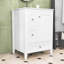 Meuble-lavabo moderne 3 tiroirs avec tablettes réglables et armoire de rangement-1072241495
