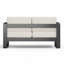 Causeuse, finition noire avec coussin beige