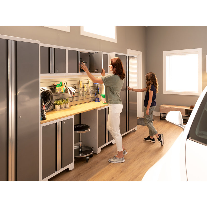 Bold Series 10 Piece Complete Storage System Set, Platinum/Silver, Bamboo, LED Light