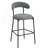 26'' Counter Height Bar Stools Teddy Fabric Cover Kitchen Island Counter Bar Stool With Black Powder Coating Base And Footrest(Grey)