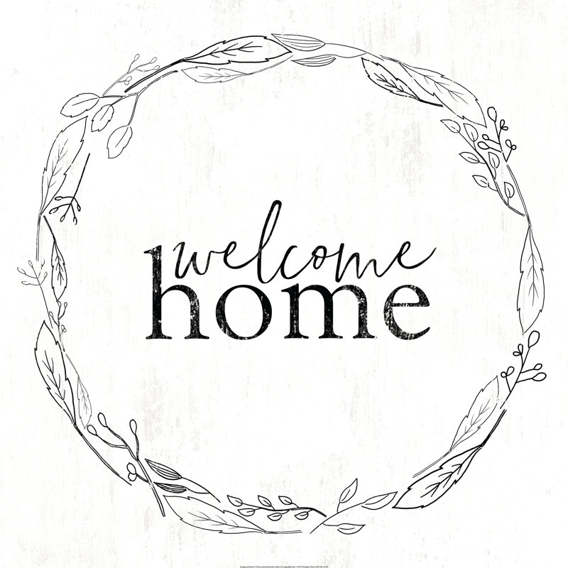 Welcome Home Wreath - Wrapped Canvas Print, 122cm H x 122cm W x 3.8cm D