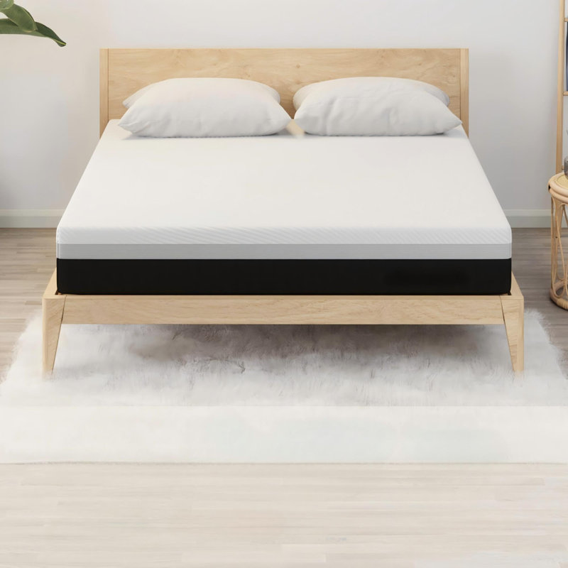 Matelas hybride 12 po, mousse à mémoire de forme rafraîchissante et ressorts ensachés, fermeté moyenne, sans fibre de verre, soulagement du sommeil et soulagement de la pression pour les personnes qui dorment sur le dos et sur le côté