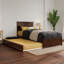 Lit plateforme Ashante en bois massif avec pied de lit à panneau et lit gigogne-1229372459-1229372438