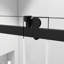 Porte de douche coulissante sans cadre à fermeture amortie, 142-152 cm (L) x 193 cm (H), en verre trempé de 6 mm d'épaisseur, avec film anti-explosion, noir mat GF-24D01-60MBX