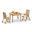 3 Seats 4 Pcs Grade-A Teak Wood Dining Set: 52" Round Table And 3 Ashely Folding Reclining Arm Chairs #11AS1103-144556434-161614469