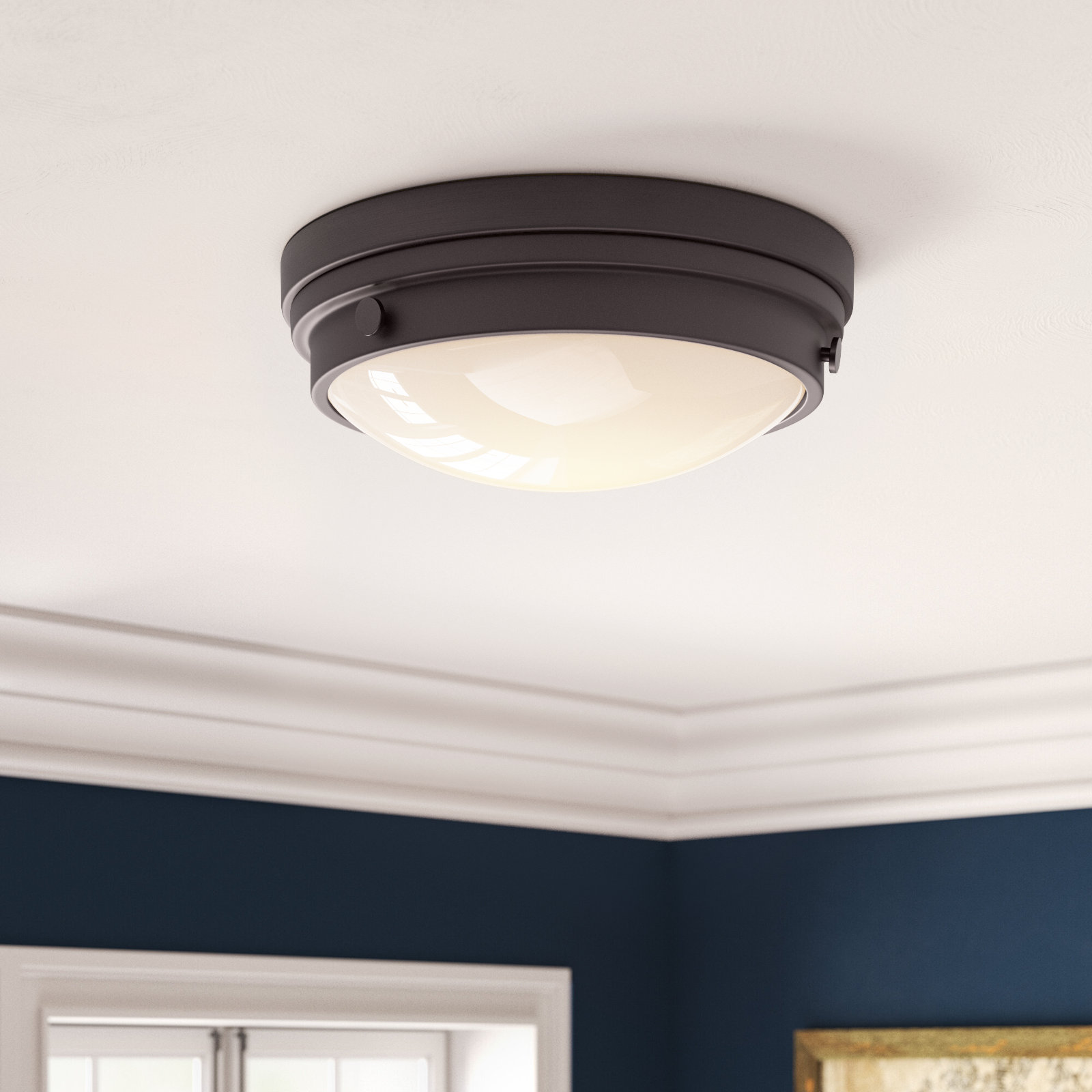Helmsford 2-Light Flush Mount, English Bronze