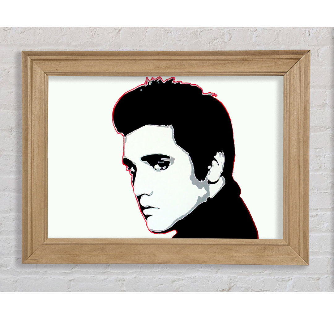 Elvis Portrait Rot - Einzelner Bilderrahmen Kunstdrucke