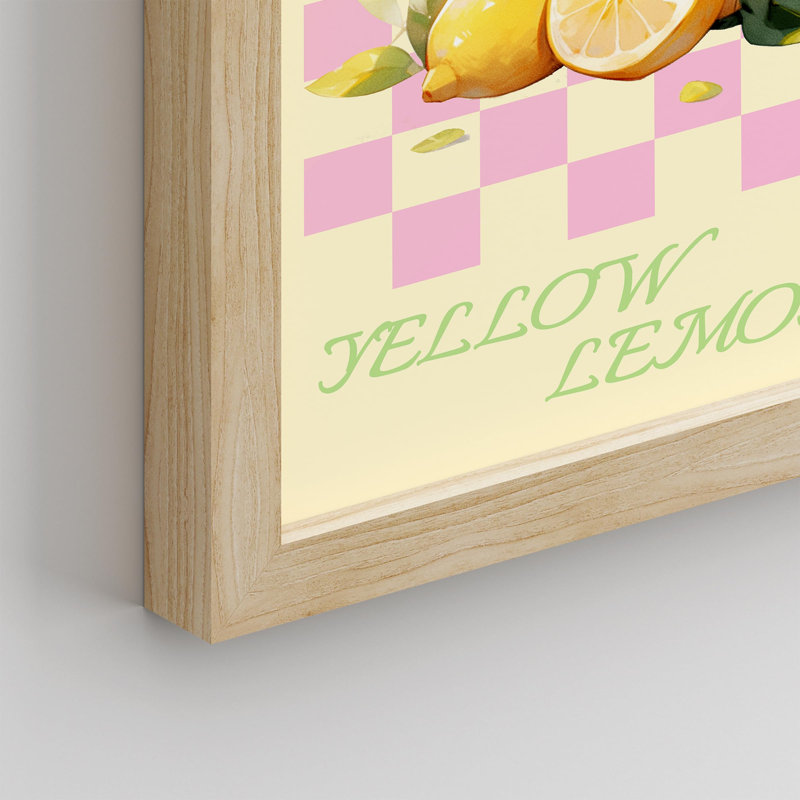 «Table de pique-nique à motif d'agrumes citronnés» sur papier, H 10 po x l 8 po, Naturel