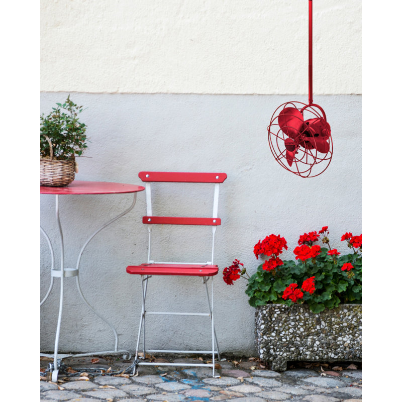 Ventilateur de plafond 3 pales 16 "avec commande murale, Rubis, Tige de 10 po, Métal métal