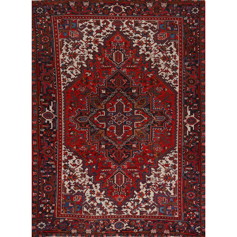 Tapis traditionnel rétro géométrique 7 x 9