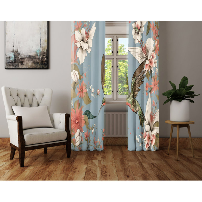 Paire de rideaux semi-transparents en polyester Harita, L 40 po x L 52 po
