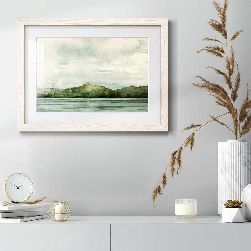 Riverside II, reproduction d'art encadrée, H 26 po x l 38 po x P 1,5 po, Blanc