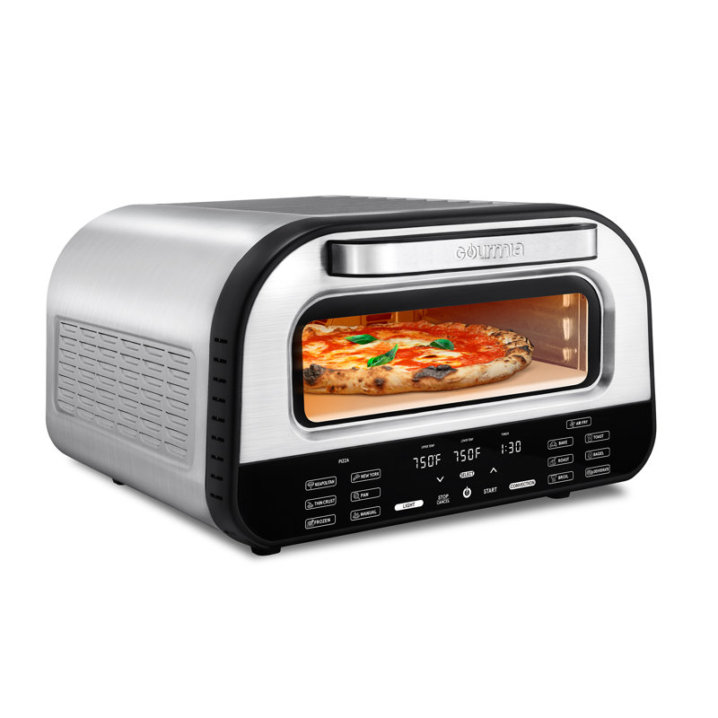 Gourmia Indoor Pizza Oven Indoor Pizza Oven with 7 Cooking Presets, Stainless Steel