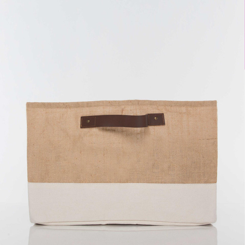 Bac en tissu pour baignoire, Kaki / bordure naturelle