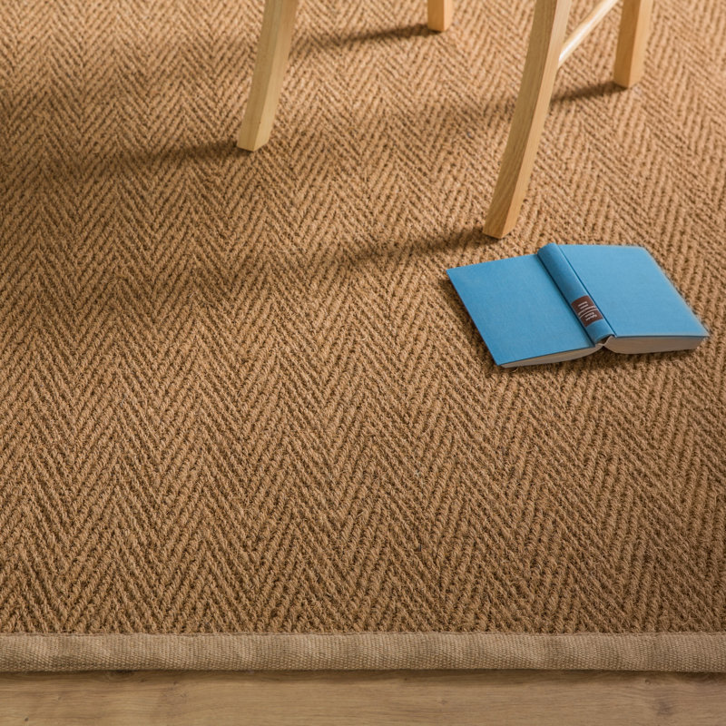 Lacefield Chevron Jute / Sisal Area Rug, Rectangle 66 x 122cm
