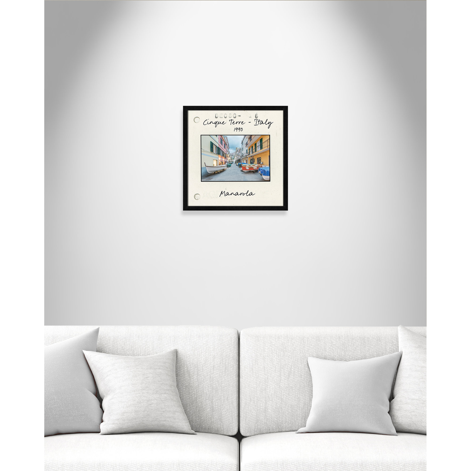Cinque Terre, Italy - Manarola Print by Danita Delmont, 17" H x 17" W x 0.75" D, Black Single Picture Framed Paper