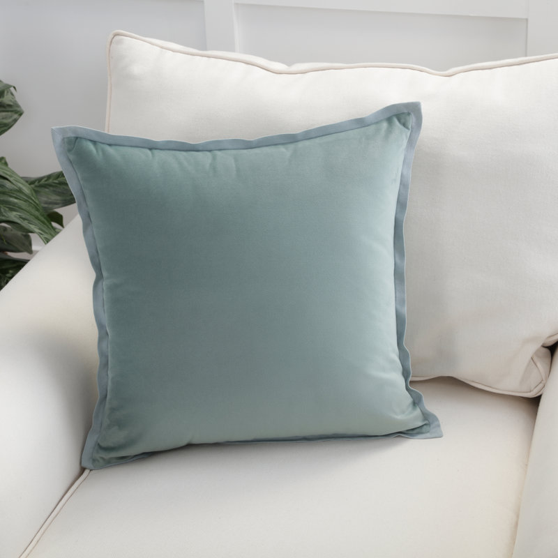 Velvet Reversible Throw Pillow, Ice Blue